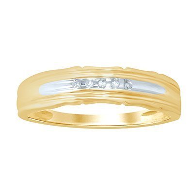10K 0.04CT D-RING BAND MENS RDS