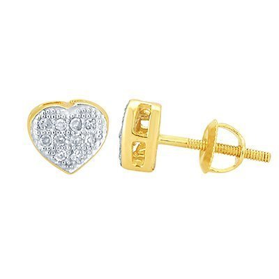 10K 0.05CT D-EARRING RDS LDS MP HEART