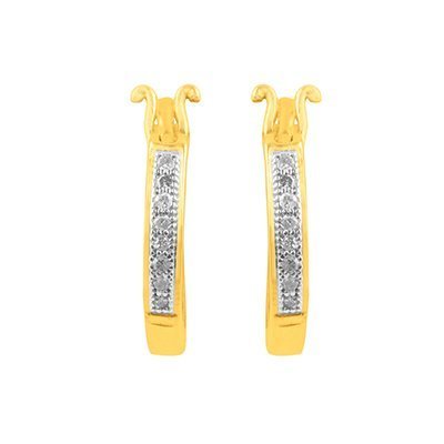 10K 0.05CT D-HOOP EARRING RDS MP