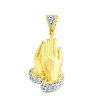 10K 0.05CT D-PENDANT LDS RDS PRAYING HANDS