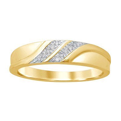 10K 0.05CT D-RING BAND MENS RDS