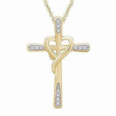10K 0.06-0.07CT D-PENDANT LDS RDS WITH CHAIN