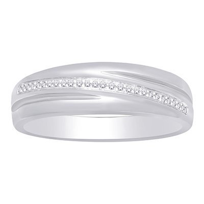 10K 0.06-0.08CT D-RING BAND MENS RDS