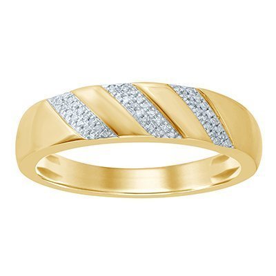 10K 0.07-0.08CT D-RING BAND MEN RDS