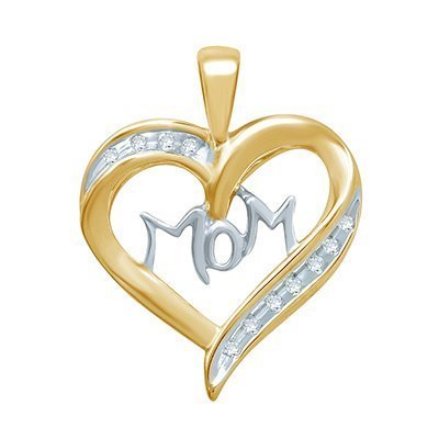 10K 0.07-0.09CT D-PENDANT LDS RDS "MOM"
