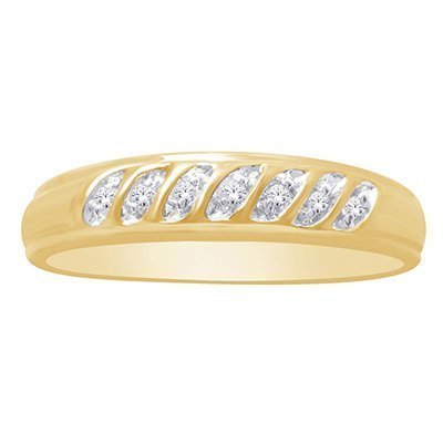 10K 0.07-0.09CT D-RING BAND MEN'S RDS