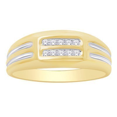 10K 0.07-0.09CT D-RING BAND MENS RDS