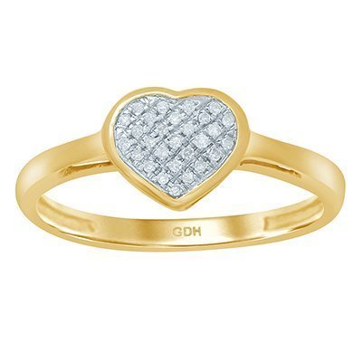 10K 0.07-0.09CT D-RING LDS RDS HEART