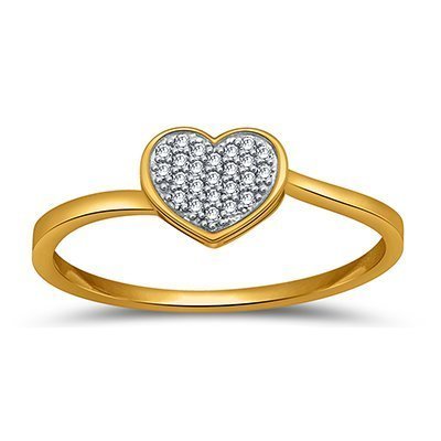 10K 0.07-0.09CT D-RING LDS RDS MICRO PAVE HEART
