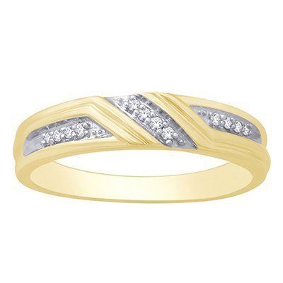 10K 0.08-0.09CT D-BAND RING MEN'S RDS