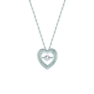 10K 0.08CT D-PENDANT WITH CHAIN LDS RDS SPARKLING STAR
