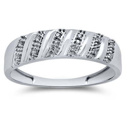 10K 0.08CT D-RING BAND MENS MP