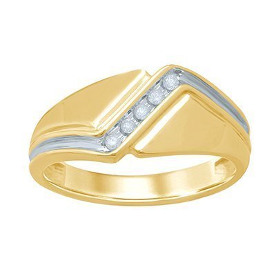 10K 0.09-0.10CT D-BAND RING MENS RDS