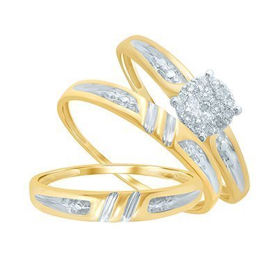 10K 0.09-0.10CT D-TRIO SET RDS SUPER FLOWER
