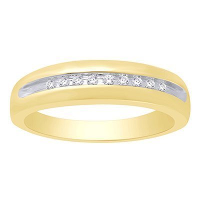 10K 0.09-0.11CT D-RING BAND MENS RDS