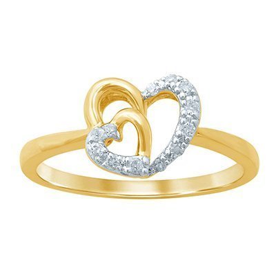 10K 0.09-0.11CT D-RING LDS RDS "HEART"