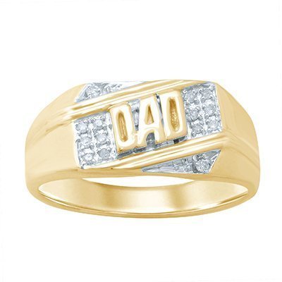 10K 0.09-0.11CT D-RING MEN RDS "DAD"
