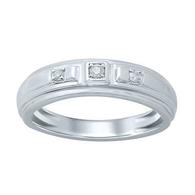 10K 0.09CT D-RING BAND MENS RDS