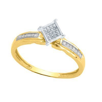 10K 0.09CT D-RING LDS RDS MP " RHOMBUS HEAD "