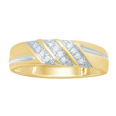 10K 0.10-0.11CT D-RING BAND MEN'S RDS