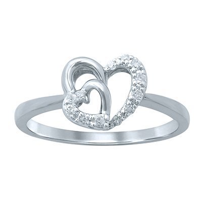 10K 0.10-0.11CT D-RING LDS RDS "HEART"