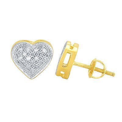 10K 0.10CT D-EARRING RDS LDS MP HEART