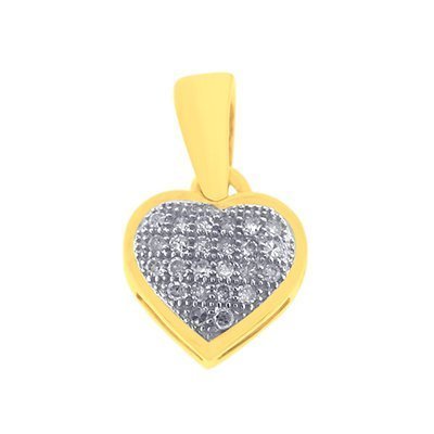 10K 0.10CT D-PENDANT LDS RDS MP " HEART DOME "