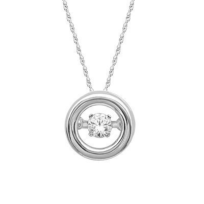 10K 0.10CT D-PENDANT WITH CHAIN LDS RDS SPARKLING STAR