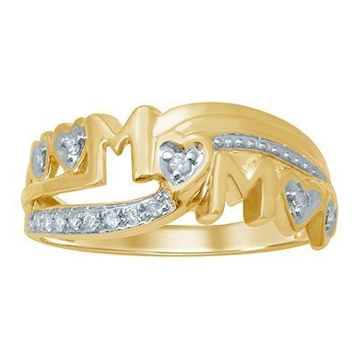 10K 0.10CT D-RING LDS RDS "MOM"