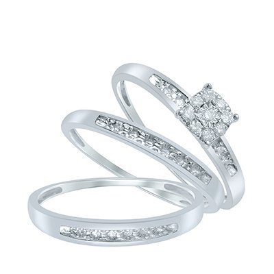10K 0.10CT D-TRIO SET RDS