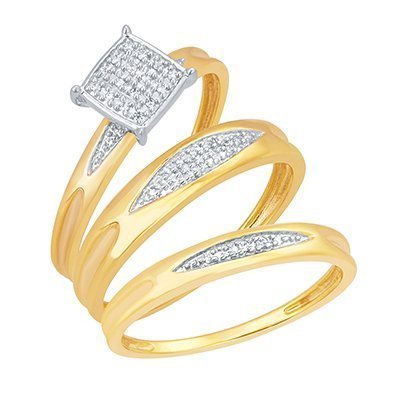 10K 0.10CT D-TRIO SET RDS