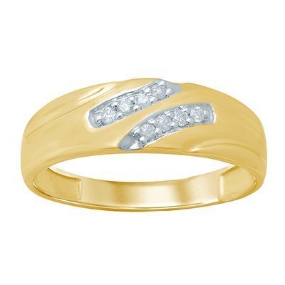10K 0.11-0.13CT D-RING BAND MENS RDS
