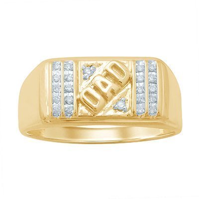 10K 0.11-0.13CT D-RING MENS RDS "DAD"