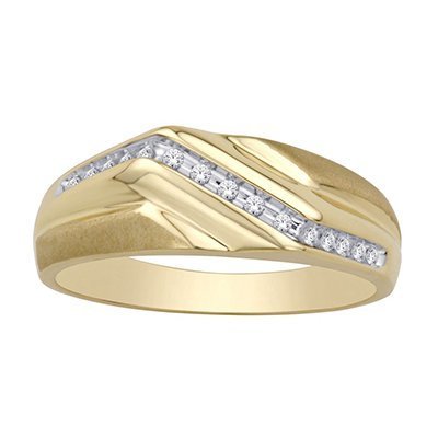 10K 0.11-0.14CT D-RING BAND MENS RDS