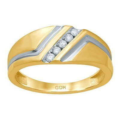 10K 0.12-0.14CT D-RING BAND MEN RDS