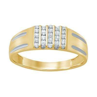 10K 0.12CT D-BAND RING MENS RDS