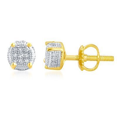 10K 0.12CT D-EARRING RDS MP " CIRCULAR CYLINDER "