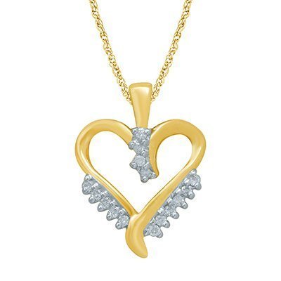 10K 0.12CT D-PENDANT LDS RDS HEART