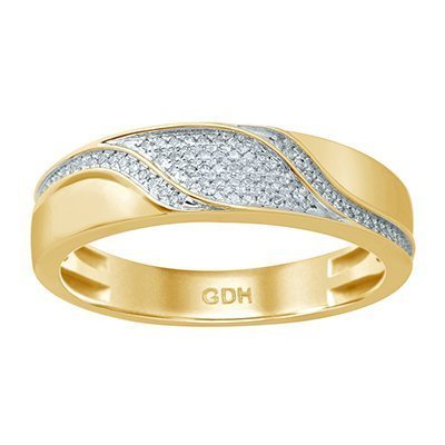 10K 0.13-0.14CT D-RING BAND MEN'S RDS