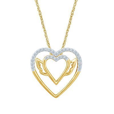 10K 0.13-0.16CT D-PENDANT CHAIN LDS RDS