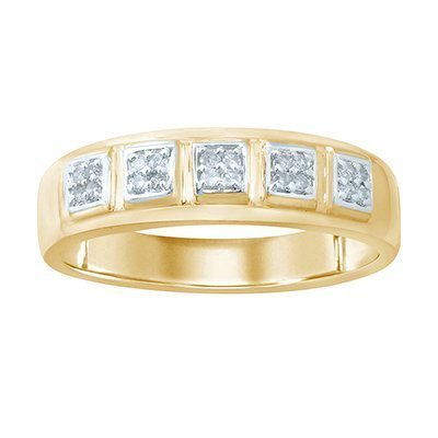 10K 0.14-0.15CT D-RING BAND MENS RDS