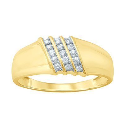 10K 0.14-0.15CT D-RING BAND MENS RDS