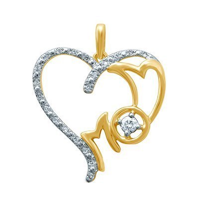 10K 0.16-0.17CT D-PENDANT LDS "MOM"