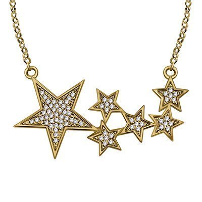 10K 0.16CT D-PENDANT WITH CHAIN LDS RDS"STARS"