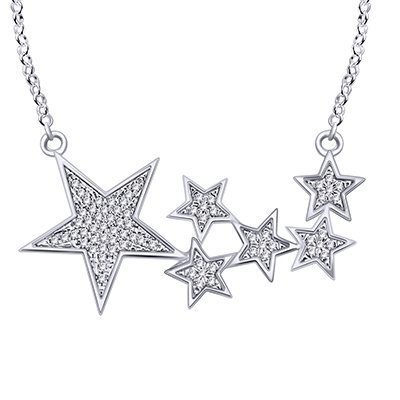 10K 0.16CT D-PENDANT WITH CHAIN LDS RDS"STARS"