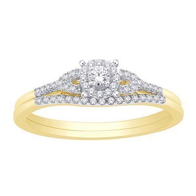 10K 0.17-0.19CT D-BRIDAL SET RDS 0.06-0.07CT CNTR