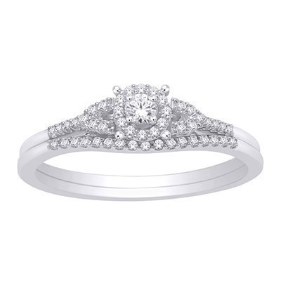 10K 0.17-0.20CT D-BRIDAL SET RDS CNTR 0.06-0.07CT
