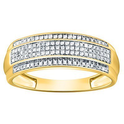 10K 0.17-0.28CT D-RING BAND MENS RDS