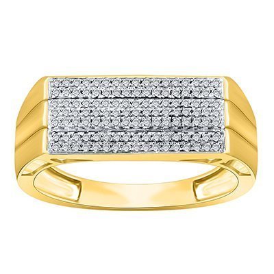 10K 0.17-0.28CT D-RING MEN BANDS RDS MP