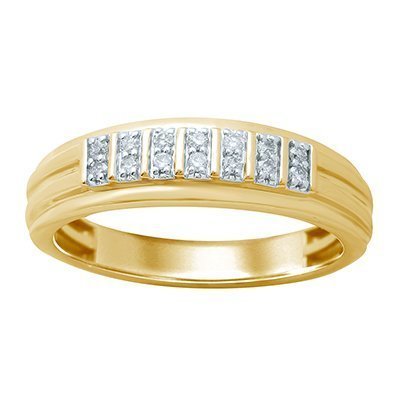 10K 0.17CT D-RING BAND MENS RDS